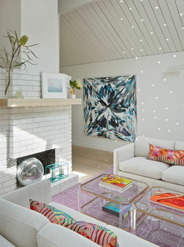 akryl glas sofabord transparent elegant kaste pude farverige