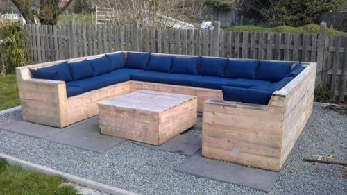 furniture made of pallets comfortable seating corner navy blue