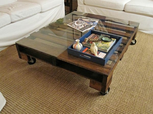 paletas de muebles elegante mesa lateral rollo de vidrio