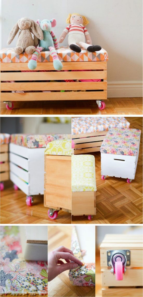 furniture made of pallets toy chest on wheels