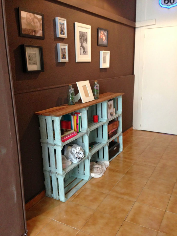 meubles de boîtes à vin idées de décoration bricolage idées durable vie couloir