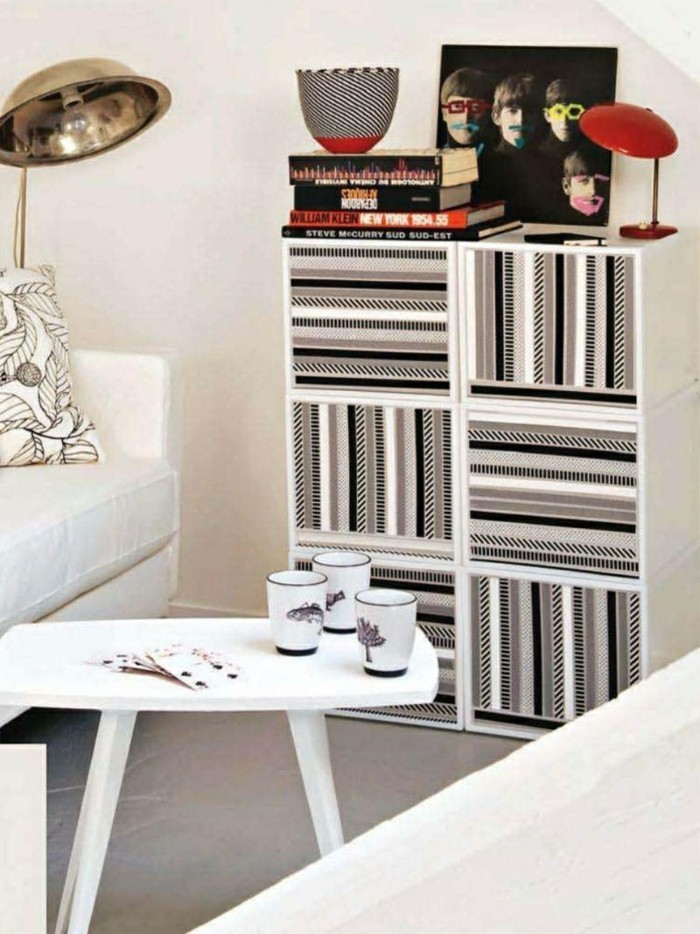 idées de décoration de meubles ruban blanc washi blanc