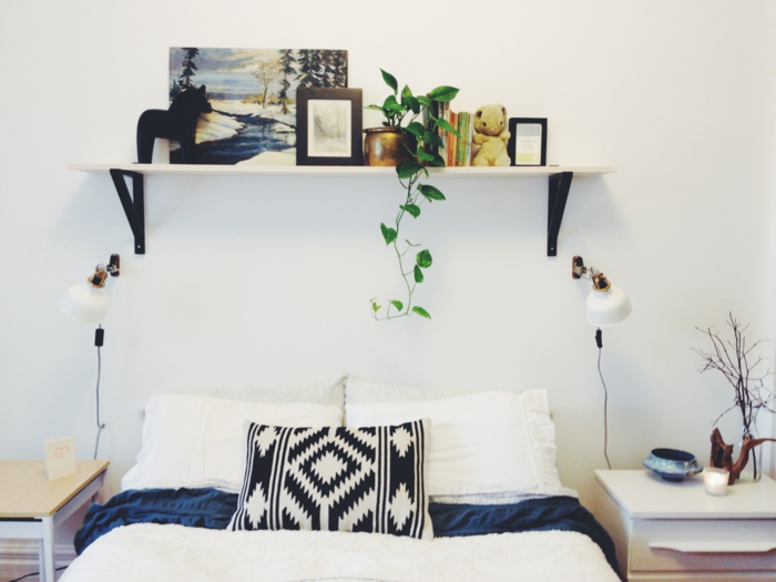 diy ideer soveværelse kreative levende væg rack