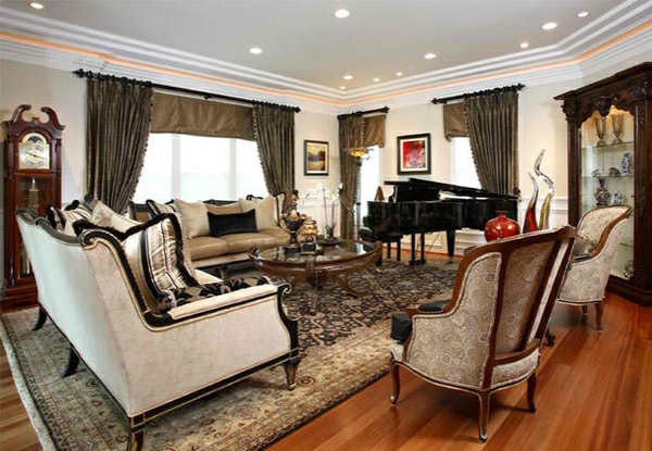 家具客厅时尚传统风格古董家具地毯钢琴