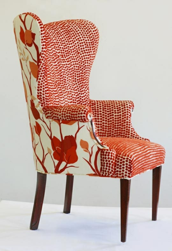 ריפוד רהיטים אדום אדום תבנית פרח מחדש