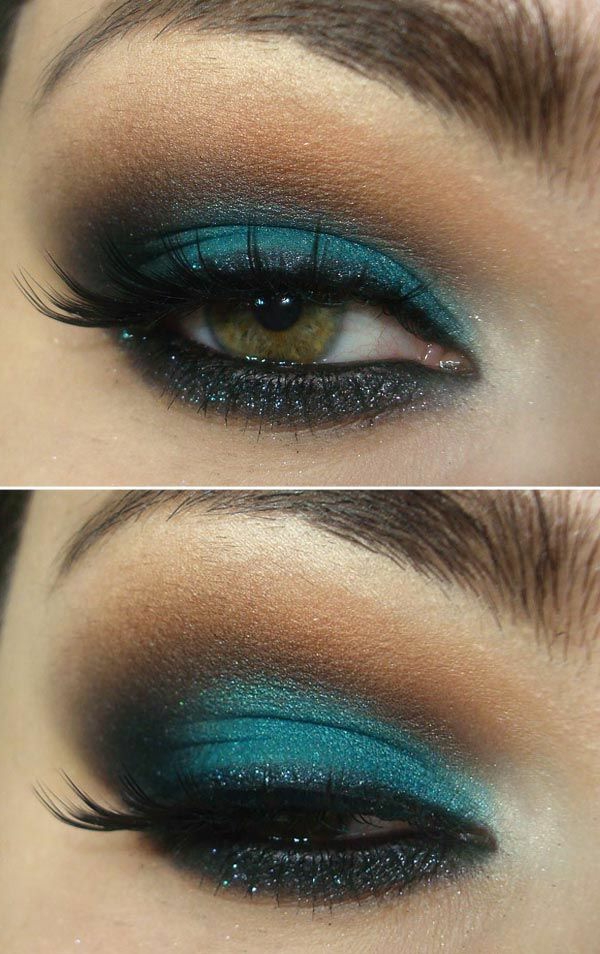 make-up tips ogen turquoise oogschaduw