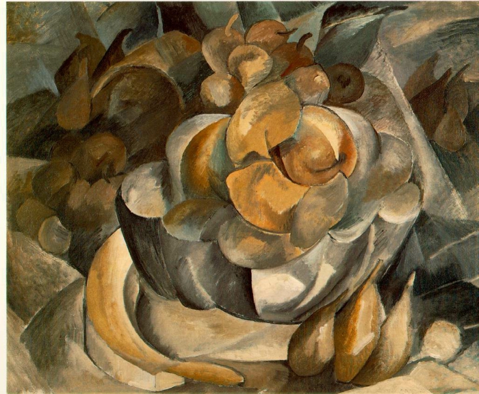Le peintre Georges Braque travaille les traits du cubisme