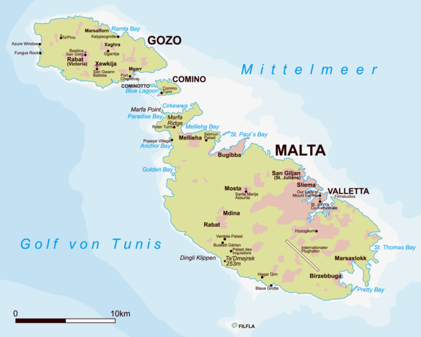Μάλτα γεωγραφικός χάρτης χάρτη διακοπών