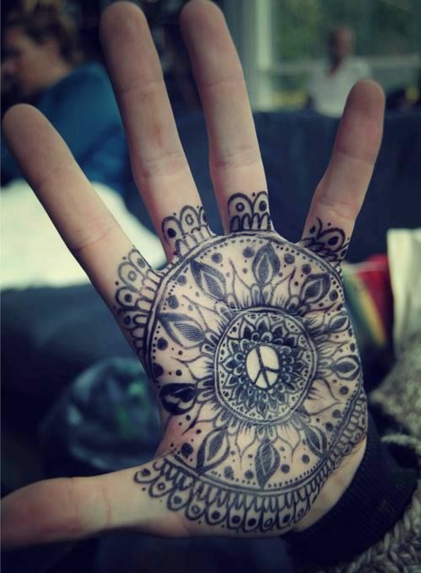 mandala tatovering lotus mandala hånd