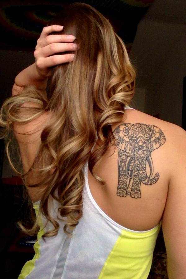 mandala tatuointi lotus mandala takaisin elefantti