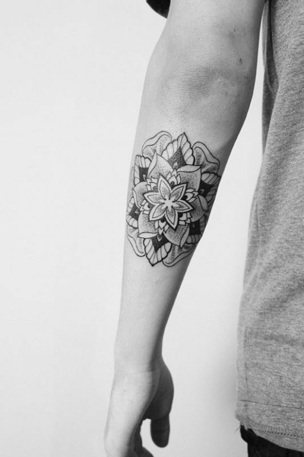 mandala tattoo lotus mandala forearm man