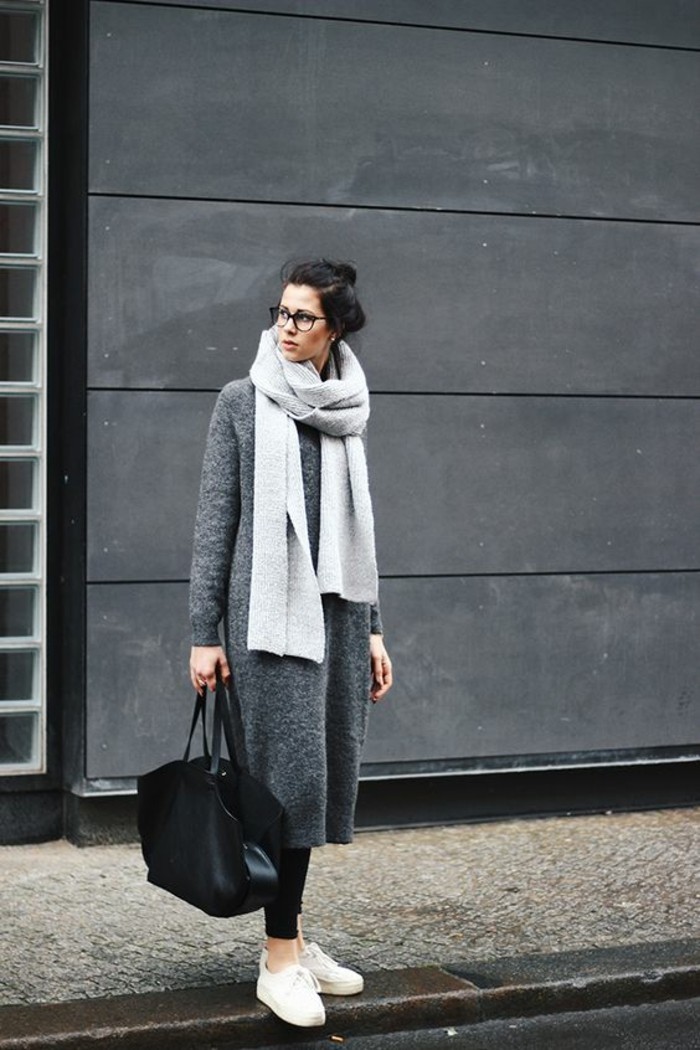 kabát šedé ženy módní trendy podzimní móda ženy kabát s šálkem
