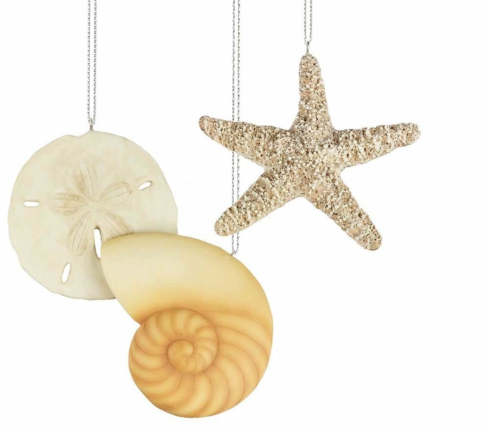 décoration maritime colliers étoile de mer coquille escargot