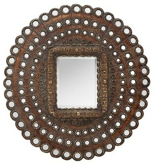 Moroccan pattern mirror with rosette