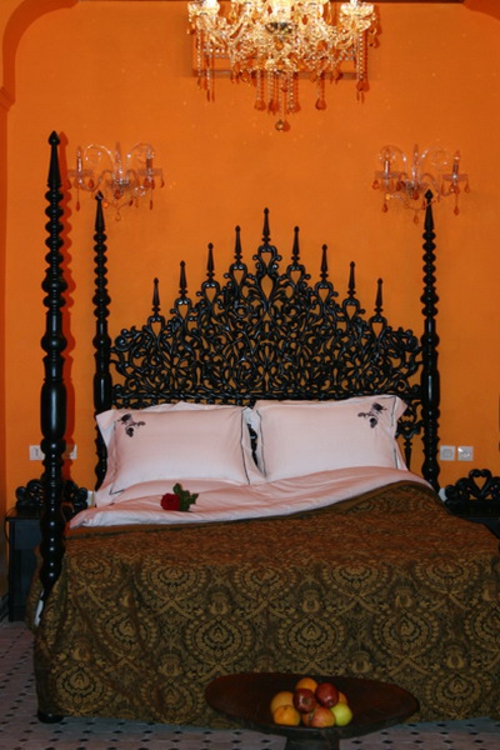 Tabla de idea de diseño de dormitorio marroquí