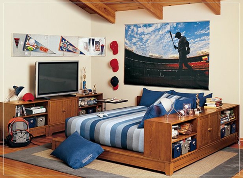 αρσενικό αγόρι μπλε λωρίδα σχέδιο λωρίδα για το κρεβάτι νεολαίας στρώμα κρεβάτι