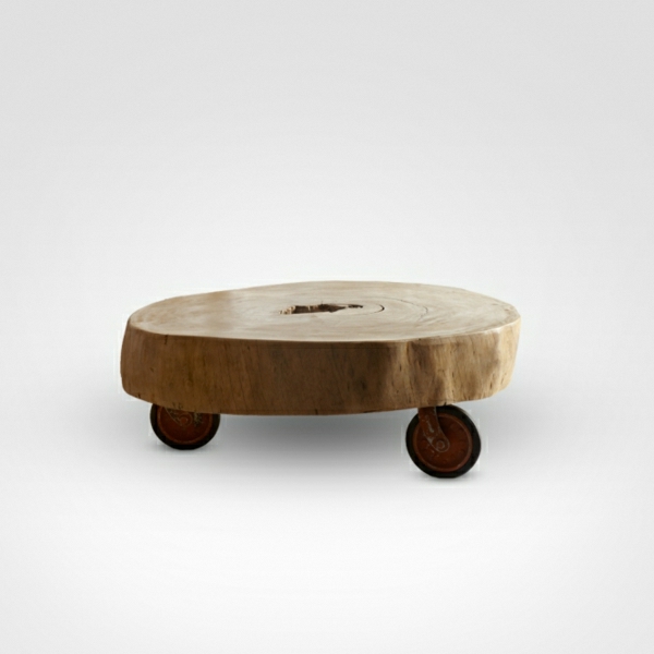mesas de centro de madera maciza salen del tronco del árbol