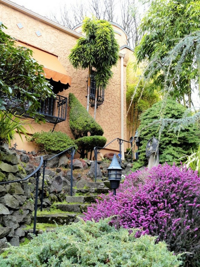 Mediterranean garden Mediterranean flowers and garden stairs