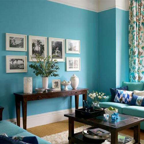 ים כחול קירות קישוט תמונות שולחן אגרטלים פרחים