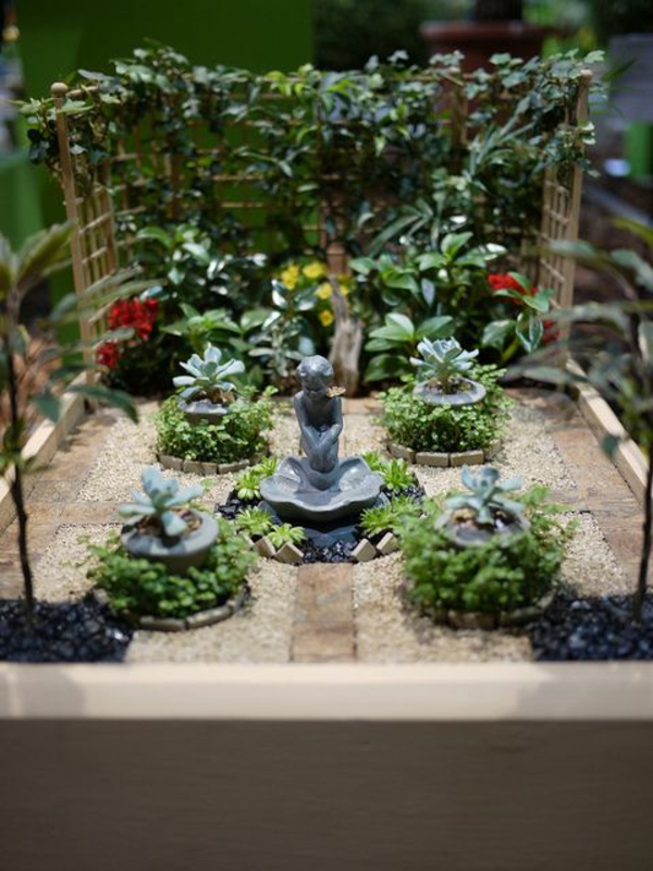 мини идеи Zen градина занаяти плоски храсти