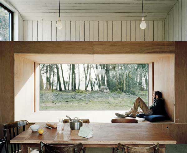 מינימליסטי עיצוב נעים חלון מושבים חדר אוכל