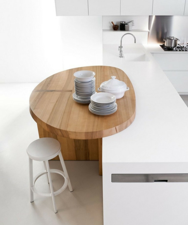 минималистична бяла кухненска кухненска посуда