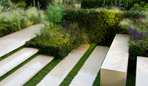 moderní zahradní obrázky příklady betonových desek