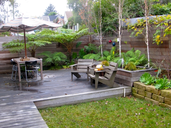 moderne hagearbeid bilder eksempler sitteområde
