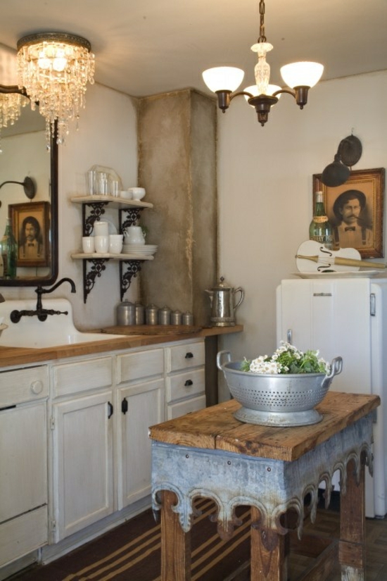 umyvadlové police moderní rustikální kuchyně