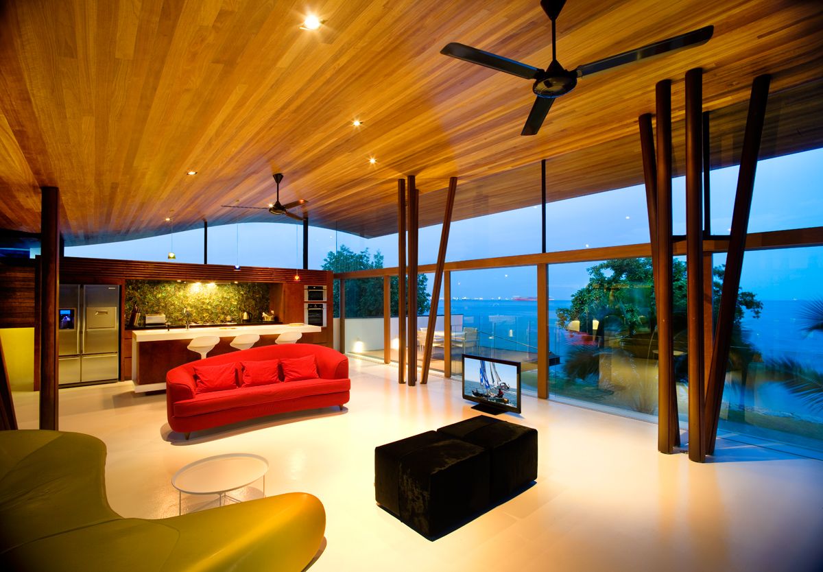 moderní obývací prostor nápad design extravagantní vybavení
