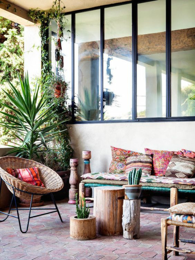 modern terrace design images home decor DIY tree trunk tables