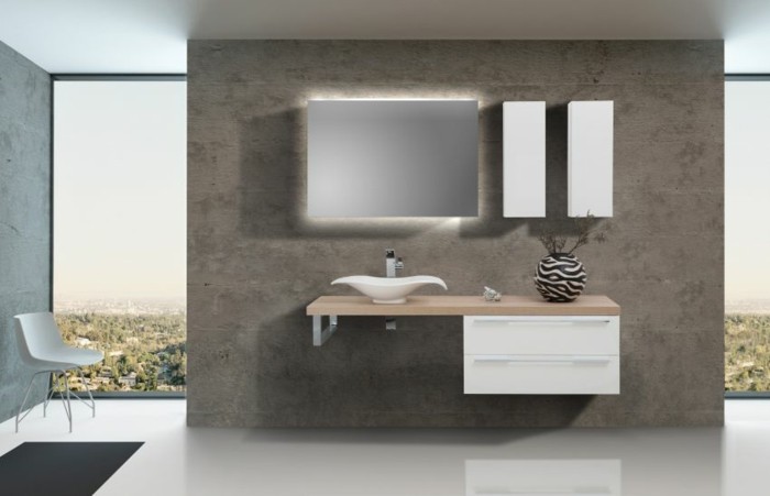 ריהוט חדר אמבטיה מודרני יהירות יחידת תאורה