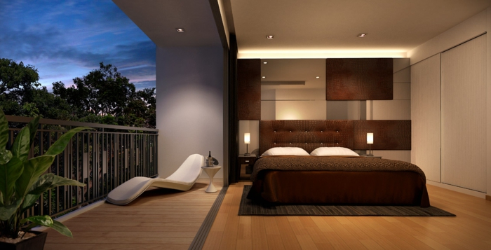 الأرضيات الخشبية الحديثة غرفة المعيشة شرفة غرفة النوم