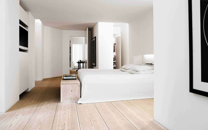 moderne gulv hjem indretning soveværelse trægulv minimalistisk stil