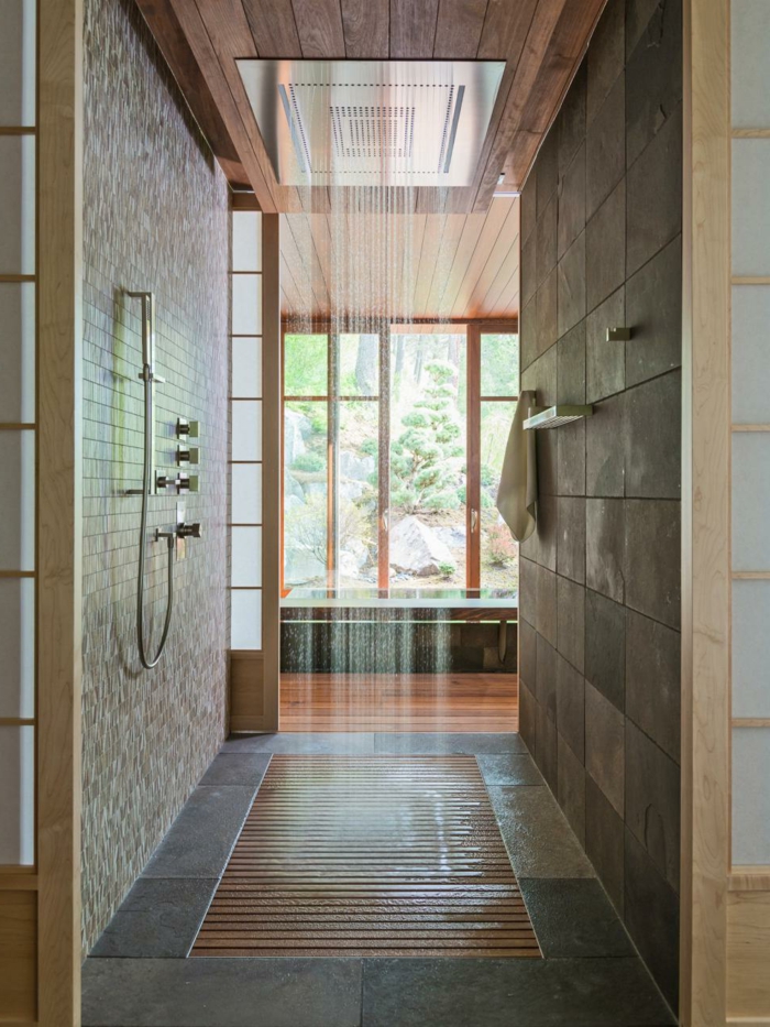 现代淋浴浴室家具的想法地板的想法