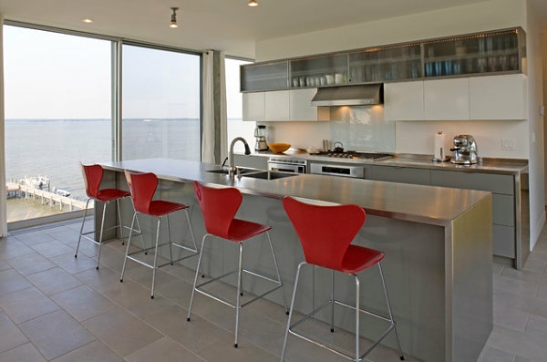 moderne hjem dekoration rustfrit stål køkken køkken ø