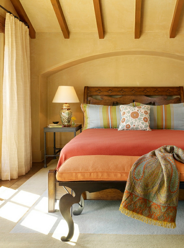 moderne møbler ideer soveværelse mexicansk stil møbler varme farvepalet