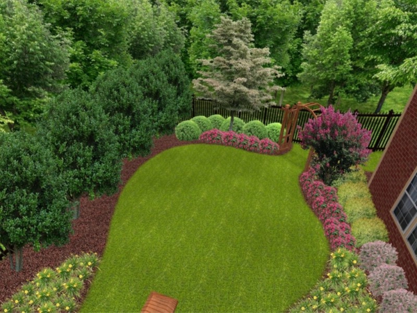 zahrady obrázky příklady zahradní terénní úpravy louky