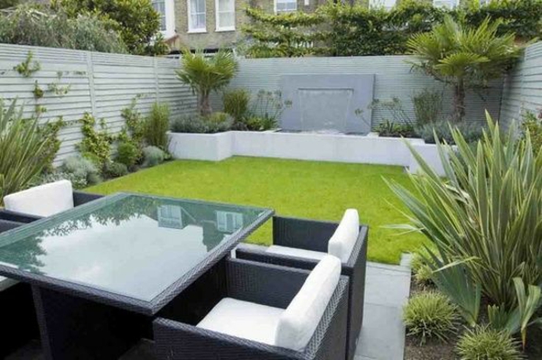 moderní zahradní designové příklady malého zahradního trávníku