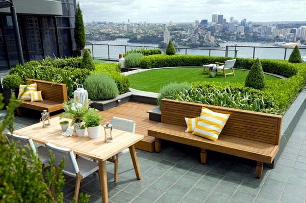 moderne tuin ontwerp zomer