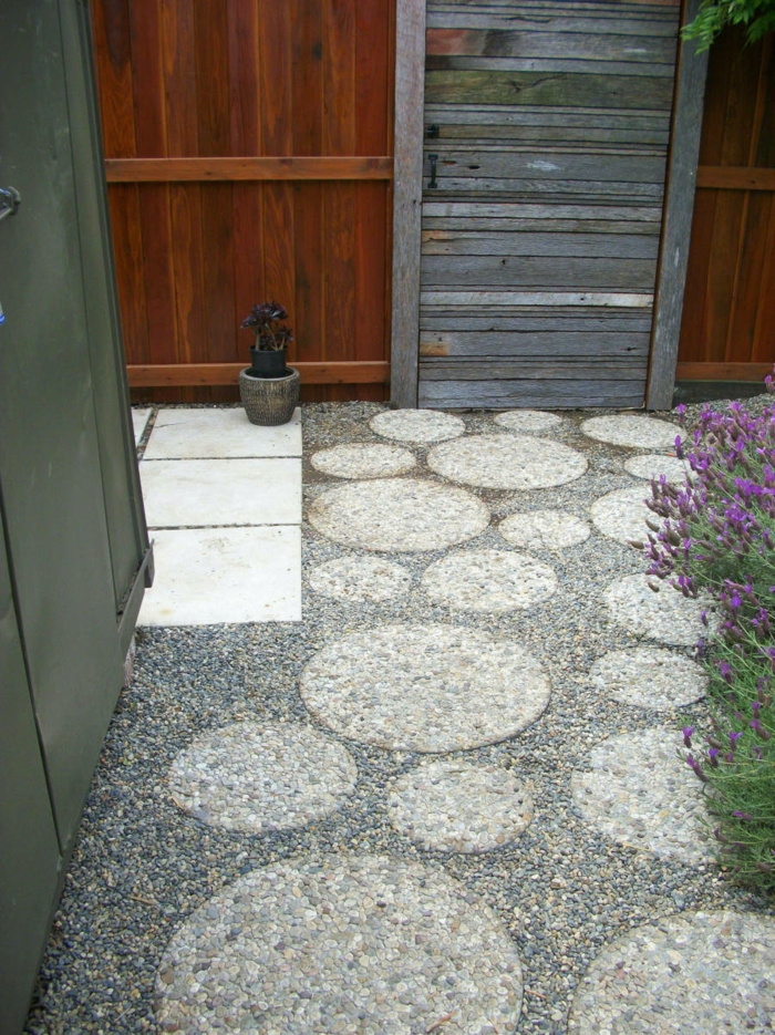 jardin moderne design mi forme de jardin en pierre avec cercle forme de jardin avec des cercles de pierres