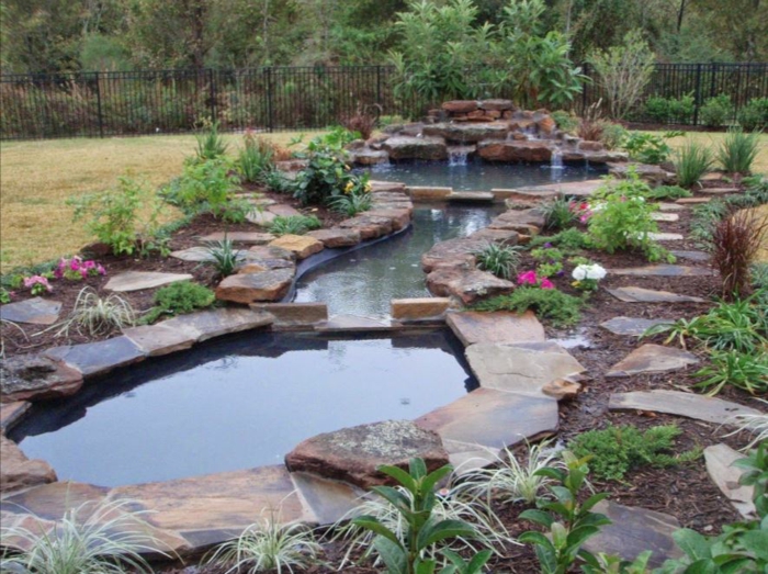 Jardinage avec jardin paysager jardin aménagement paysager avec des pierres avec douche