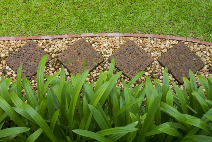 градинарство с каменна градина рамкиране градина озеленяване с камъни модел