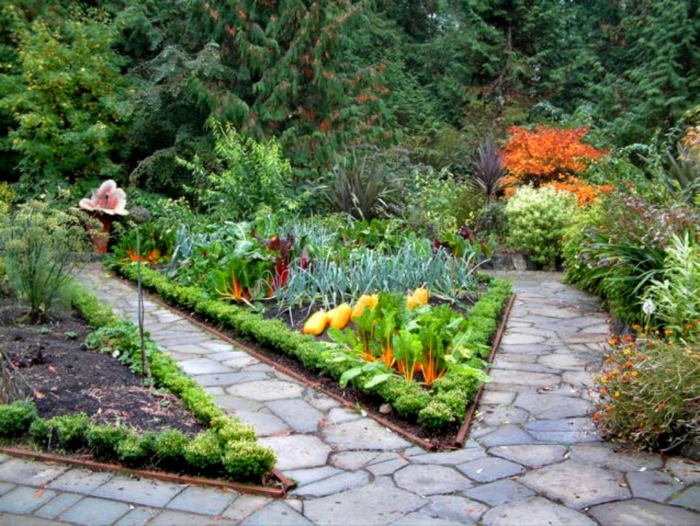 градински дизайн с каменна градина рамкиране градина озеленяване с камъни