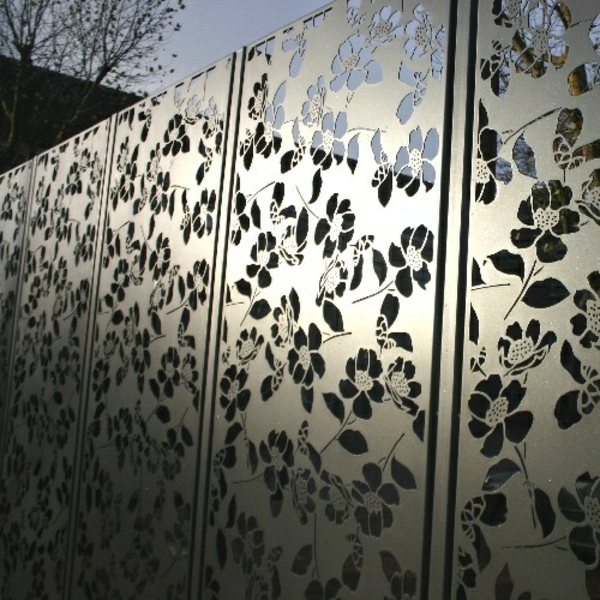 clôtures de jardin moderne de modèle de fleurs en métal