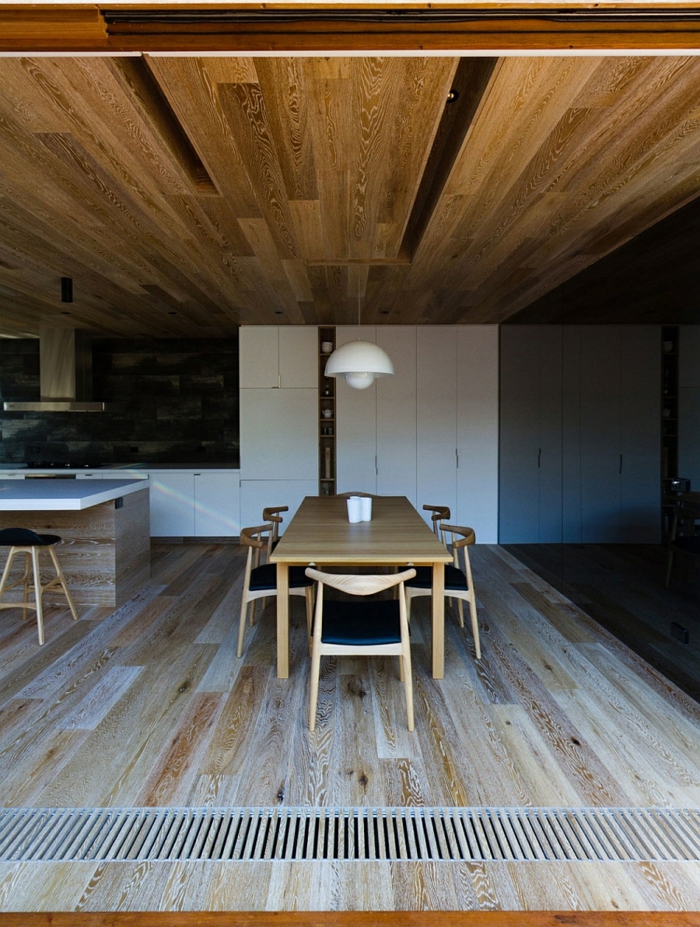 木现代室内木材纹理木地板餐桌椅