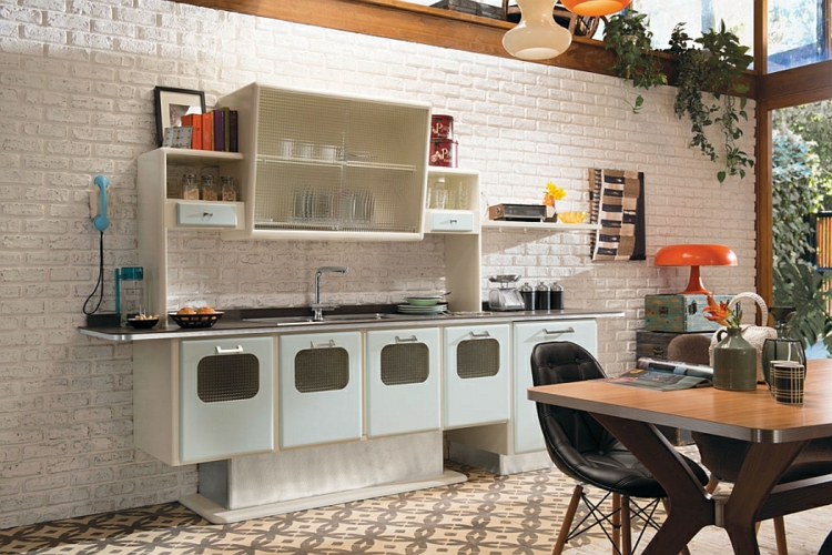 moderni virtuvė retro stiliaus vintage dizaino dizaineris virtuvė