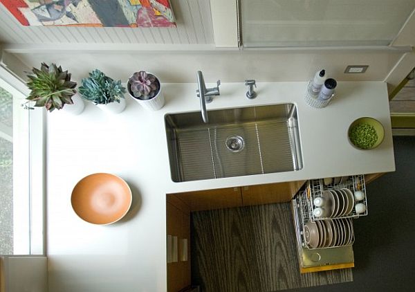 现代小厨房设计台面光滑实用