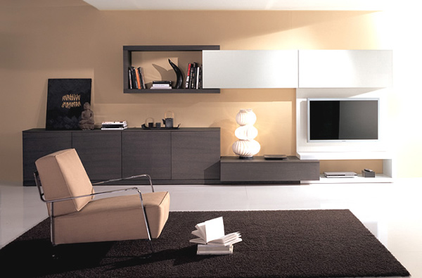 minimalistiske stue ideer brun