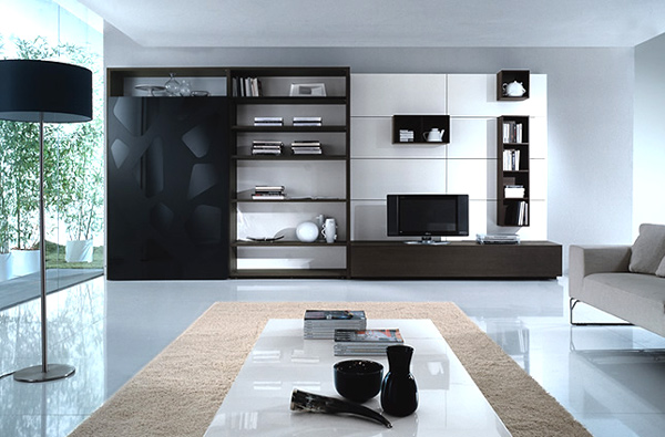 moderne minimalistisk stue design ideer farver levende væg